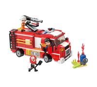 Qman autobotte antincendio Mine City Fire Line con cannone ad acqua (set di costruzione da 370 pezzi)