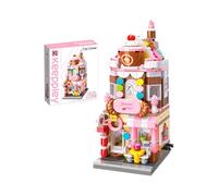 Qman Keeppley by C0101 City Corner Dessert Shop - Set di mattoncini da costruzione per casa e strada