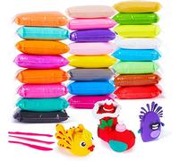 QMAY Argilla da Modellare - 24 Colori Pasta Modellabile Magica all'Aria, Regalo per Ragazzi e Ragazze dai 3 ai 12 Anni, Attività Fai da Te e Arti e Mestieri