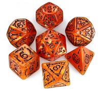 QMAY DND Dice Polyhedral Dice Set - 7 pezzi per Dungeon and Dragons MTG RPG D&D D20, D12, D10, D%, D8, D6, D4 (Halloween arancione)