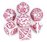 QMAY DND Dice Polyhedral Dice Set - 7 pezzi per Dungeon and Dragons MTG RPG D&D D20, D12, D10, D%, D8, D6, D4 (Halloween bianco)