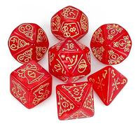QMAY DND Dice Polyhedral Dice Set - 7 pezzi per Dungeon and Dragons MTG RPG D&D D20, D12, D10, D%, D8, D6, D4 (Natale rosso)