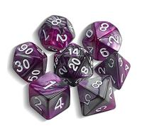 QMAY DND Dice - Set di 7 dadi poliedrici per Dungeon e Dragons MTG RPG D&D D20, D12, D10, D%, D8, D6, D4 (argento misto)