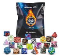 QMAY Mystery Dice, set di 7 dadi poliedrici, stile casuale, per giochi da tavolo Dungeon and Dragons MTG RPG DND D20 D12 D10 D% D8 D6 D4 (7)