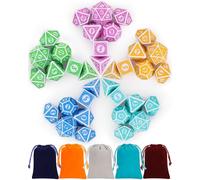 QMAY Set di dadi poliedrici vintage da 7 pezzi, per dungeon e dragons, set di dadi poliedrici per giochi di ruolo, set di dadi poliedrici per giochi di ruolo, D4 D6 D8 D10 D% D12 D20