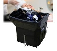 QMBLSNSQ Attrezzatura per Head Spa con serbatoio acqua 60L, lavatesta portatile con 4 ruote silenziose, adatta per spa per la testa e salon di parrucchieri (Senza sistema vapore) (Nero).