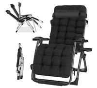 QMBLSNSQ Sdraio da Balcone Pieghevole (650mm/Larghezza) - 200kg Portata, Cuscino Perline, Portabicchieri per Giardino/Campeggio