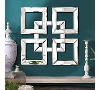 QMDECOR Specchio quadrato della decorazione della parete specchio decorativo 30,5 x 30,5 cm specchio da parete d'argento di modo moderno fai da te