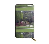 QmeNa Bellissimo portafoglio lungo in pelle da campo da golf con cerniera per appuntamenti regalo di viaggio shopping San Valentino, Nero , Taglia unica