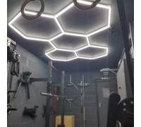 QmEna Luci LED esagonali per Officina Garage, luci esagonali Luce Diurna 6500K, per Palestra, Dettagli Auto, Cantina, Magazzino, Negozio 5-Hex