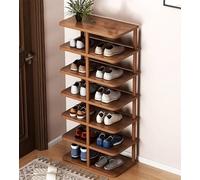 QmEna Scarpiera, Elegante Organizer per Ingresso, Facile da Montare, salvaspazio, scarpiera a più Livelli, Perfetta per Una Stanza Iniziale o per Una Stanza del dormitorio Brown,48 * 24 * 96cm