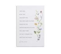 QMIQXIWS Canvas Art: Numbers 6:24-26 The Lord Bless You and Keep You, Scripture Wall-Art for Home Decor(Unframed,08x12inch(20x30cm))