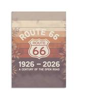 QMIQXIWS Classic Route 66 Road Sign Poster Centennial Wall-Art Vintage Rustic Decor for Motorcycle Clubhouse Bar or Living Room(Unframed,08x12inch(20x30cm))
