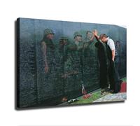 QMIQXIWS Vietnam War Memorial, Lee Teter Reflections Art Print on Canvas, Patriotic Wall Decor for Home Office Living Room Background(Unframed,08x12inch(20x30cm))