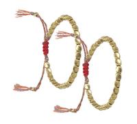 QmjdDymx Braccialetti per tallone di rame tibetano per donne filo Bracciale in perline con corda fortunata per donne regalo 2 pcs braccialetti