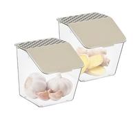QmjdDymx Contenitore di aglio con coperchio 2 pcs, barattolo per la scatola da stoccaggio peperoncino a a di cipolla verde parete per il ristorante da cucina, custode d