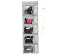 QmjdDymx Oltre lo stoccaggio della porta, organizzatore over-the-porta, spazio appeso pieghevole a 5 tasche con 3 ganci, giorni di chiusura per bambini e adulti