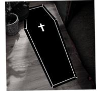 QmjdDymx Tappeto goth, 51x20 bara tappeto goth - tappetino da bagno di Halloween assorbente d'acqua - tappetino da bagno nero, bara