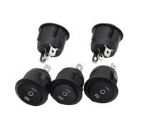 QMKADFQXF 10Pcs 23mm Round Black 3 Pin 10A/125V 6A/250V AC 3 Position SPDT ON-off-ON Rocker Switch Snap-in