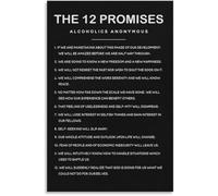 QMKADFQXF 12 Step Promises Poster Sobriety Motivation Wall-Art Canvas for Home Office Room Decor(Unframed,12x18inch(30x45cm))