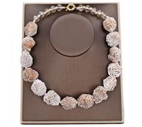 QMKADFQXF 20'' Desert Rose Selenite minerals clusters pocket rough beads choker Necklace for women hyperbole style