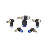 QMKADFQXF 5pcs Air SL 1/8 1/4 3/8 1/2 Speed Control Pneumatic Fitting Throttle Valve Controller 4 6 8 10mm Hose Tube Fast Adjustable Connection(SL8-03)