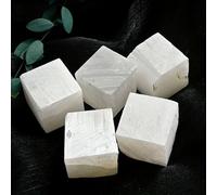 QMKADFQXF Cubo di Selenite Bianca da 20-50 g, cubo di Pietra di Trasparente, Artigianato Popolare burattato for la Decorazione della casa Cristallo Naturale Grezzo