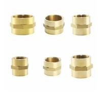QMKADFQXF Female Thread 1/2" 3/4" 1" 1-1/2" 2" Brass Pipe Fitting Copper Hose Hex Coupling Coupler Fast Connetor for Water Fuel Gas 1pcs(2")