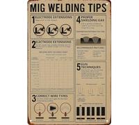 QMKADFQXF Vintage Welder Mig Welding Tips Knowledge Metal Tin Sign Funny Wall Decor for Man Cave Bathroom Farm Bedroom Living Room Kitchen Garage 8 X 12 in