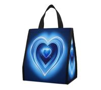QMKFWT Baby Blue Heart Lunch Bag Zaino isolato pieghevole e riutilizzabile borse termiche per uomo donna