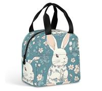 QMKFWT Bella borsa per il pranzo a forma di coniglietto durevole isolata grande palestra Lunch Tote box portatile a prova di perdite contenitori per alimenti riutilizzabili per il pranzo per lavoro