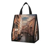 QMKFWT Bella Venezia Canal View Lunch Bag Zaino Isolato Pieghevole e Riutilizzabile Borse Termiche per Uomo Donna