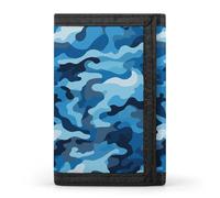 QMKFWT Blu Camouflage Pattern Casual Portafoglio Porta Carte di Credito Premium Documenti Organizer Caso per Uomini e Donne