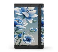 QMKFWT Blu e Bianco Floreale Casual Portafoglio Porta Carte di Credito Premium Documenti Organizer Caso per Uomini e Donne