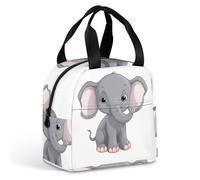 QMKFWT Borsa per il pranzo a forma di elefante in stile cartone animato, resistente, isolata, grande, portatile, a tenuta stagna, riutilizzabile, per lavoro, viaggi, picnic