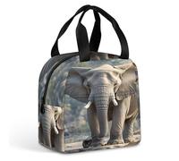 QMKFWT Borsa per il pranzo a forma di elefante, resistente, isolata, grande, per palestra, portatile, a tenuta stagna, riutilizzabile, per lavoro, viaggi, picnic