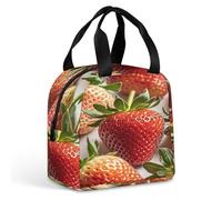 QMKFWT Borsa per il pranzo a forma di fragola, resistente, isolata, grande, per palestra, portatile, a tenuta stagna, riutilizzabile, per lavoro, viaggi, picnic
