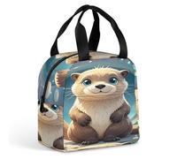QMKFWT Borsa per il pranzo a forma di lontra carina, resistente, isolata, grande, per palestra, portatile, a tenuta stagna, riutilizzabile, per lavoro, viaggi, picnic