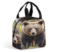 QMKFWT Borsa per il pranzo a forma di orso, resistente, isolata, grande, per palestra, portatile, a tenuta stagna, riutilizzabile, per lavoro, viaggi, picnic