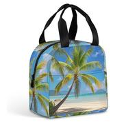 QMKFWT Borsa per il pranzo a forma di palma tropicale, resistente, isolata, grande, per palestra, portatile, a tenuta stagna, riutilizzabile, per lavoro, viaggi, picnic
