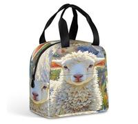 QMKFWT Borsa per il pranzo a forma di pecora, resistente, isolata, grande, per palestra, portatile, a tenuta stagna, riutilizzabile, per lavoro, viaggi, picnic
