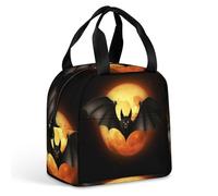 QMKFWT Borsa per il pranzo a forma di pipistrello di Halloween, resistente, isolata, grande, per palestra, portatile, a tenuta stagna, riutilizzabile, per lavoro, viaggi, picnic