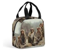 QMKFWT Borsa per il pranzo a forma di scimmia seduta, resistente, isolata, grande, per palestra, portatile, a tenuta stagna, riutilizzabile, per lavoro, viaggi, picnic