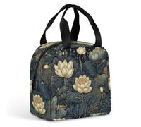 QMKFWT Borsa per il pranzo con fiori intricati, resistente, isolata, grande, per palestra, portatile, a tenuta stagna, riutilizzabile, per lavoro, viaggi, picnic