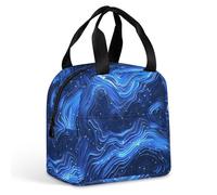 QMKFWT Borsa per il pranzo con motivo blu elettrico resistente isolata grande palestra Lunch Tote Box portatile a tenuta stagna contenitori per alimenti riutilizzabili per il pranzo per lavoro, viaggi