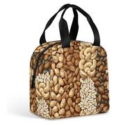 QMKFWT Borsa per il pranzo con vari modelli di noci durevole isolata grande scatola per il pranzo da palestra portatile a tenuta stagna contenitori per alimenti riutilizzabili per il pranzo per lavoro