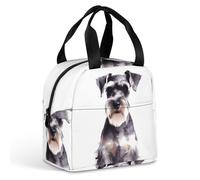 QMKFWT Borsa per il pranzo Schnauzer ben educata, resistente, isolata, grande, per palestra, portatile, a prova di perdite, riutilizzabile, per lavoro, viaggi, picnic