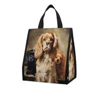 QMKFWT Borsa termica per il pranzo, con motivo Cocker Spaniel, pieghevole e riutilizzabile, per uomo e donna