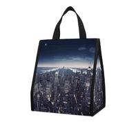QMKFWT Borsa termica per il pranzo di New York City, pieghevole e riutilizzabile, per uomini e donne
