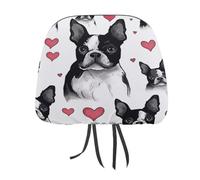 QMKFWT Boston Terrier - Coprisedile per auto per cani, regolabile e riutilizzabile, anti-sporco, flessibile, antipolvere, protezione per poggiatesta per la maggior parte dei veicoli